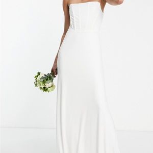 Asos white corset maxi dress